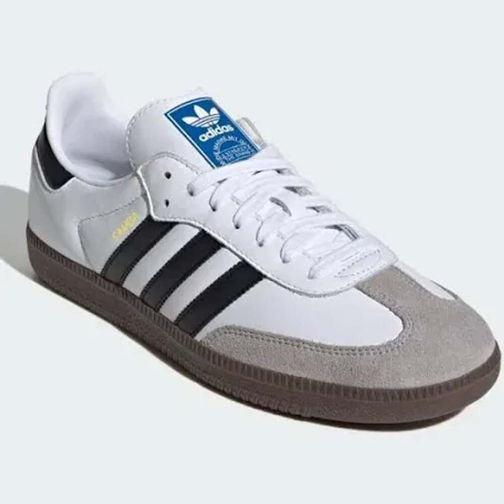 Adidas Samba OG Size 7 White Black Leather Sneakers B75806 New